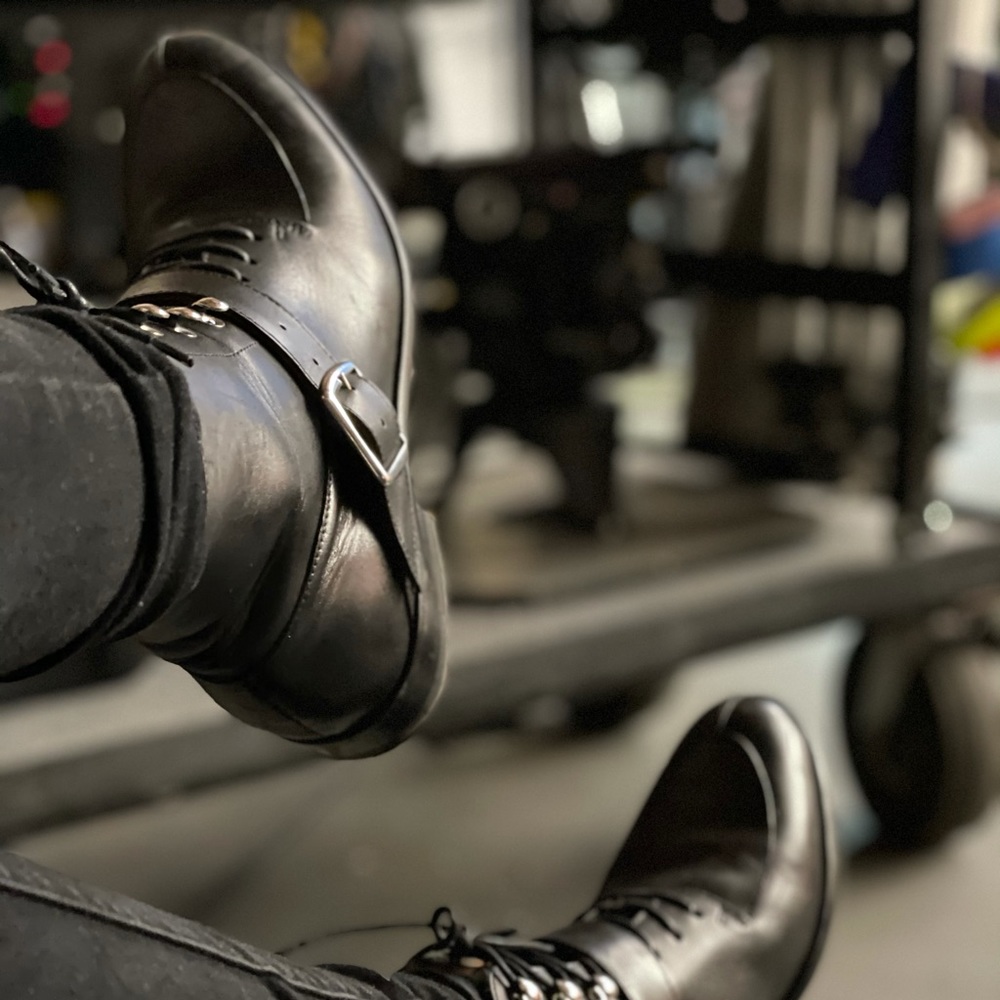 JUSTIN DEAKIN calf skin designer combat boots